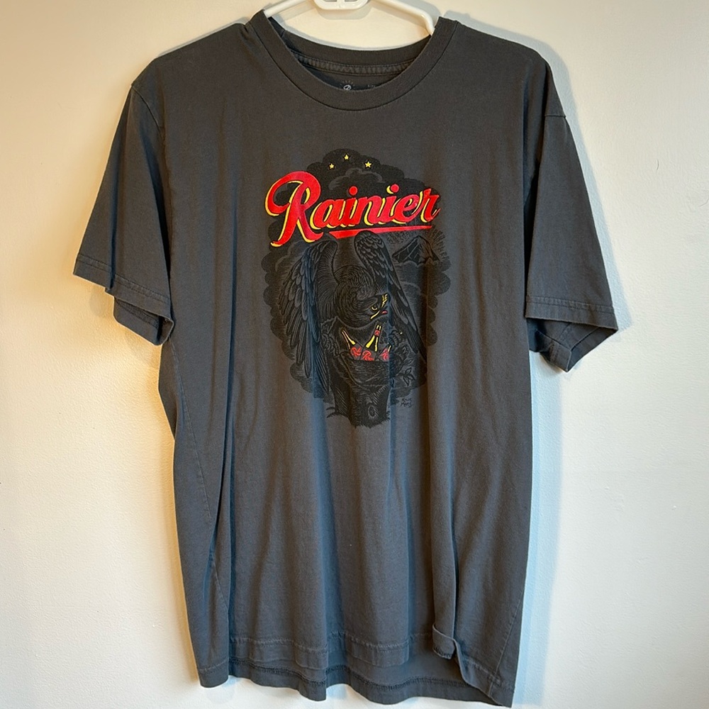 Rainer Logo | Casual Industrees | Mens Tee | Large | Grey